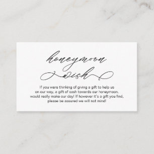 Carte D'accompagnement Elégant romantique, Mariage Honeymoon Fund ou des