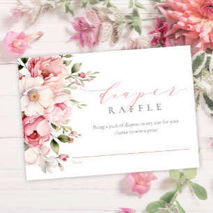 Carte D'accompagnement Élégant rose bébé fille Baby shower Déchets Raffle
