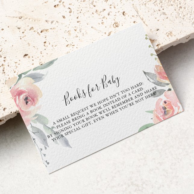 Carte D'accompagnement Elégant rose Blush Floral Baby shower Demande de r (Créateur téléchargé)