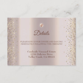 Carte D'accompagnement Élégant Rose d'étincelle Parties scintillant