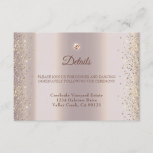 Carte D'accompagnement Élégant Rose  d'étincelle Parties scintillant