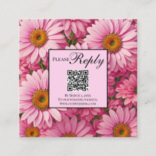 Carte D'accompagnement Elégant rose floral marguerites de tournesol code 