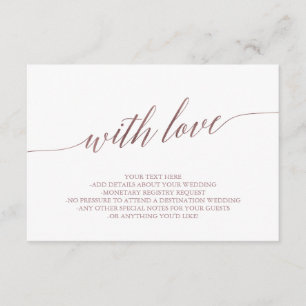 Carte D'accompagnement Elégant Rose Gold avec détails d'amour Insérer une