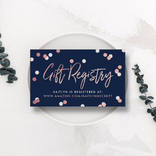 Carte D'accompagnement Élégant Rose Gold Foil Mariage de registre cadeau