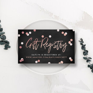 Carte D'accompagnement Élégant Rose Gold Foil Mariage de registre cadeau