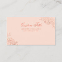 Elégant Rose Rose Or Croquis Floral Personnalisé