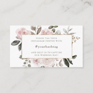 Carte D'accompagnement Élégant rougissent Hashtag   l'épousant floral
