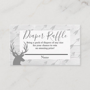 Carte D'accompagnement Élégant roux rustique bois & cerfs Antlers Raffle