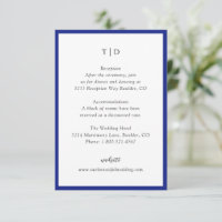 Elégant Royal Blue Monogram Mariage moderne