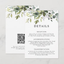 Élégant Rustique Mariage Code QR Feuilles d'Eucaly