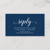 Élégant Rustique, Navy Blue, RSVP répondez, répond