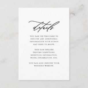 Carte D'accompagnement Élégant Script Bourgogne Mariage Détails