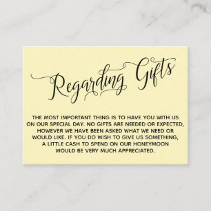 Carte D'accompagnement Élégant Script Concernant Les Cadeaux De Mariage J