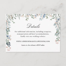 Carte D'accompagnement Élégant Script Floral Cascacde Détails du Mariage