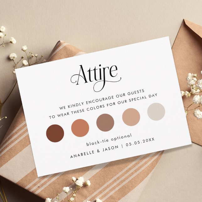 Carte D'accompagnement Élégant Script Mariage code robe invité Attire (Créateur téléchargé)