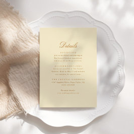 Carte D'accompagnement Élégant Script Minimal Détails Mariage