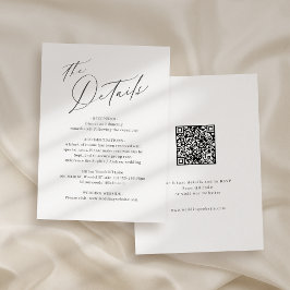Carte D'accompagnement Élégant script moderne minimaliste détails mariage