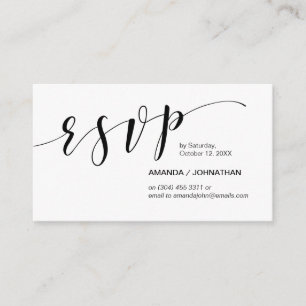 Carte D'accompagnement Élégant, Script noir, Parti RSVP
