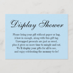 Carte D'accompagnement Elégant, Simple Baby shower sans enveloppement, Bl