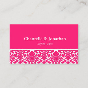Carte D'accompagnement Élégant site Hot Pink Mariage damassé