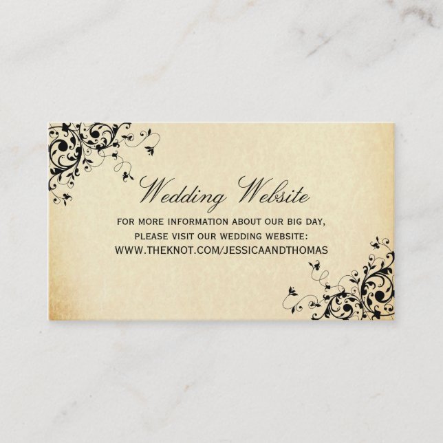 Carte D'accompagnement Élégant site Mariage de persiennes antiques (Devant)