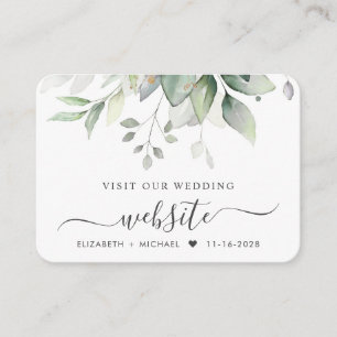 Carte D'accompagnement Elégant site Mariage Eucalyptus QR Code