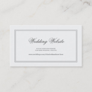 Carte D'accompagnement Élégant site simple classique Mariage blanc