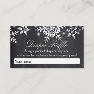 Carte D'accompagnement Élégant Snowflakes Baby shower Déchets Raffle Tick
