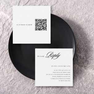 Carte D'accompagnement Élégant Style Sophistiqué Code QR au dos