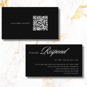 Carte D'accompagnement Élégant Style Sophistiqué Code QR au dos