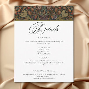 Carte D'accompagnement Elégant Vintage Cottage Mariage de automne botaniq