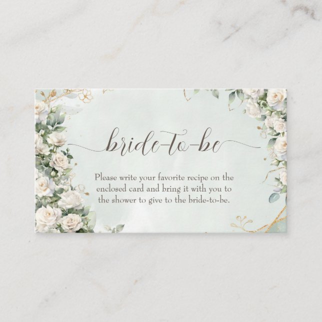 Carte D'accompagnement Elegant White Roses Wedding  (Devant)