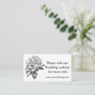 Carte D'accompagnement Elégante aquarelle blanche gris noir floral