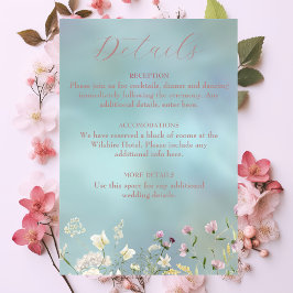 Carte D'accompagnement Elégante aquarelle bleue florale