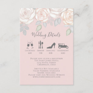 Carte D'accompagnement Elégante aquarelle Blush Floral Calligraphie Photo