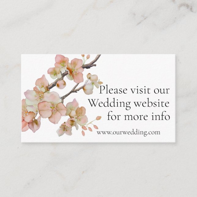 Carte D'accompagnement Elégante aquarelle douce rose oranger fleurit (Devant)
