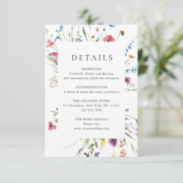 Carte D'accompagnement Elégante aquarelle Fleurs sauvages Détails du Mari