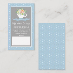 Carte D'accompagnement Élégante Baby Shower Fête de Thé Tasse Fleurie Cou