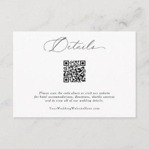 Carte D'accompagnement Élégante calligraphie délicate QR Détails du Maria