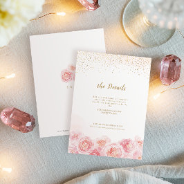 Carte D'accompagnement Élégante calligraphie or & mariage floral roux