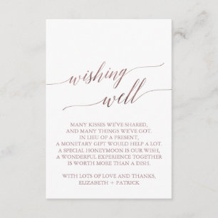 Carte D'accompagnement Élégante calligraphie Rose Or Wishing well