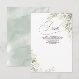 Carte D'accompagnement Élégante calligraphie Verdure Eucalyptus Mariage