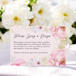 Carte D'accompagnement Elégante douche florale rose nuptiale apporter une