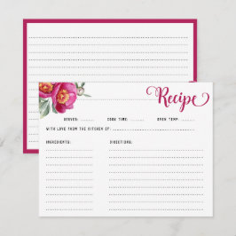 Carte D'accompagnement Élégante Fête des mariées de recette florale rose 