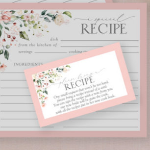 Carte D'accompagnement Élégante Florale Rose S'Il Vous Plaît Apporter Une