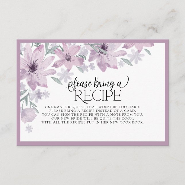 Carte D'accompagnement Élégante Flore De Printemps S'Il Vous Plaît Apport (Devant)