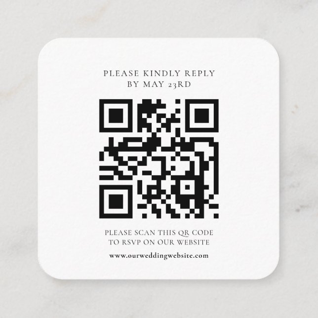 Carte D'accompagnement Élégante lavande florale QR code réponse RSVP (Dos)