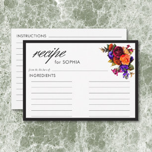 Carte D'accompagnement Élégante Moody Vibrant Harvest Floral Douche Recet