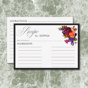Carte D'accompagnement Élégante Moody Vibrant Harvest Floral Douche Recet