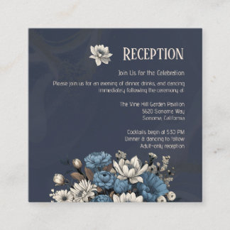 Carte D'accompagnement Elégante Réception de mariage des Fleurs sauvages 
